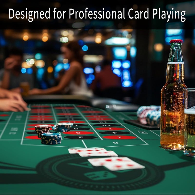 AQQA Roulette Table Mat 70 x 35 Inch, Durable, Water-Resistant Roulette Mat Made of 3mm Thick Rubber, Reinforced with Sturdy Stitching - Portable Casino Roulette Mat for Game Night Party - Image 5